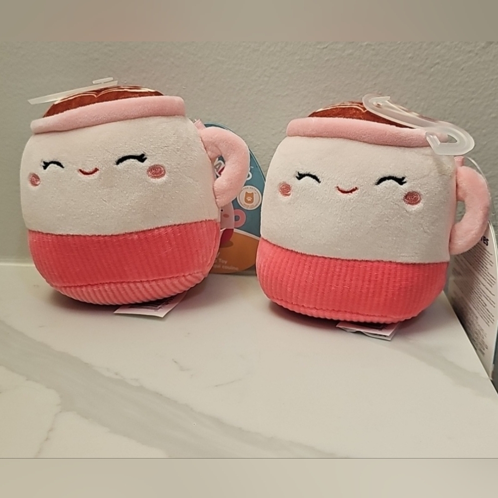 Original Squishmallows Emery The Latte Squeaky Dog Toys. Set Of Two. NWT.